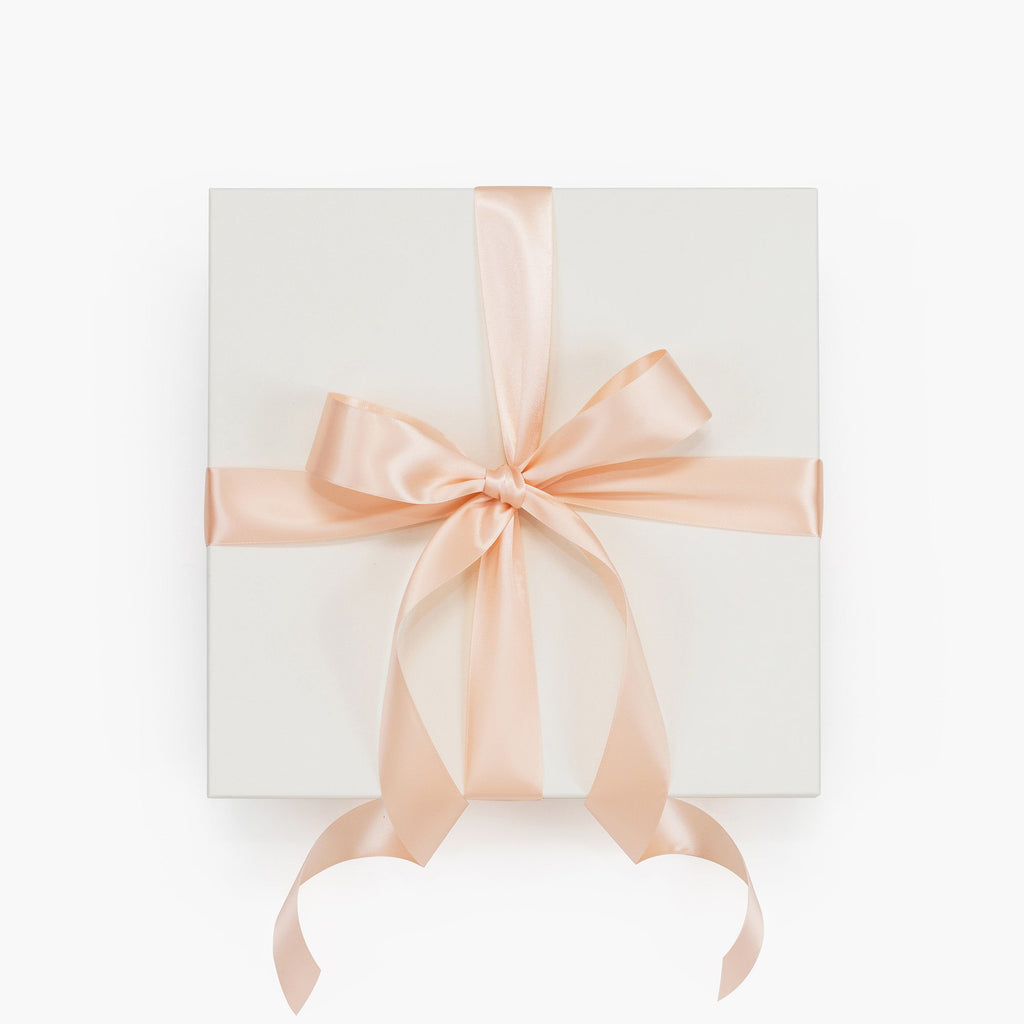 Bridal Ivory Gift Box with Blush Ribbon