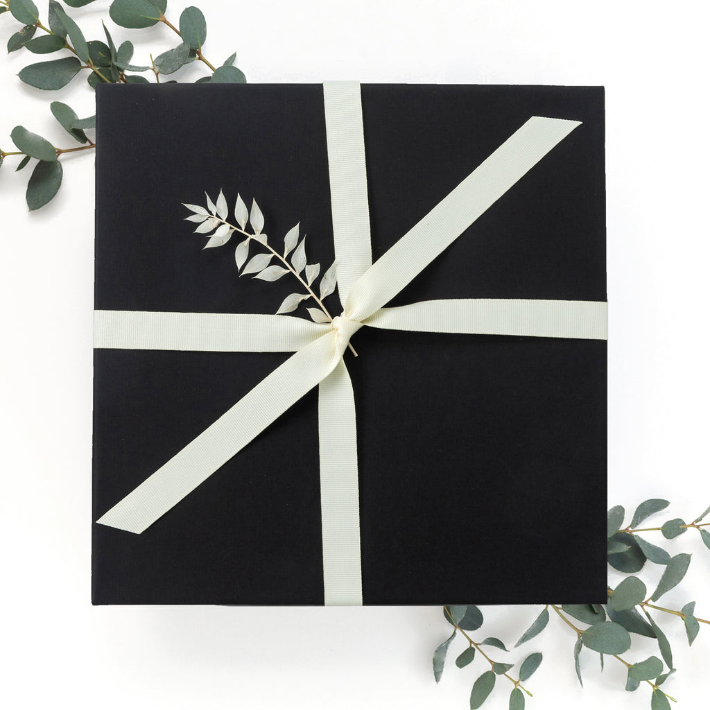 Spa Wellness Black Gift Box with Ribbon