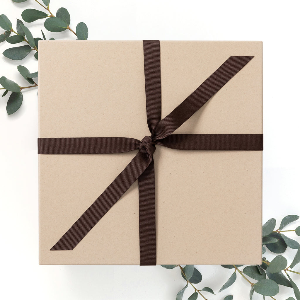 Kraft Gift Box with Chocolate Ribbon