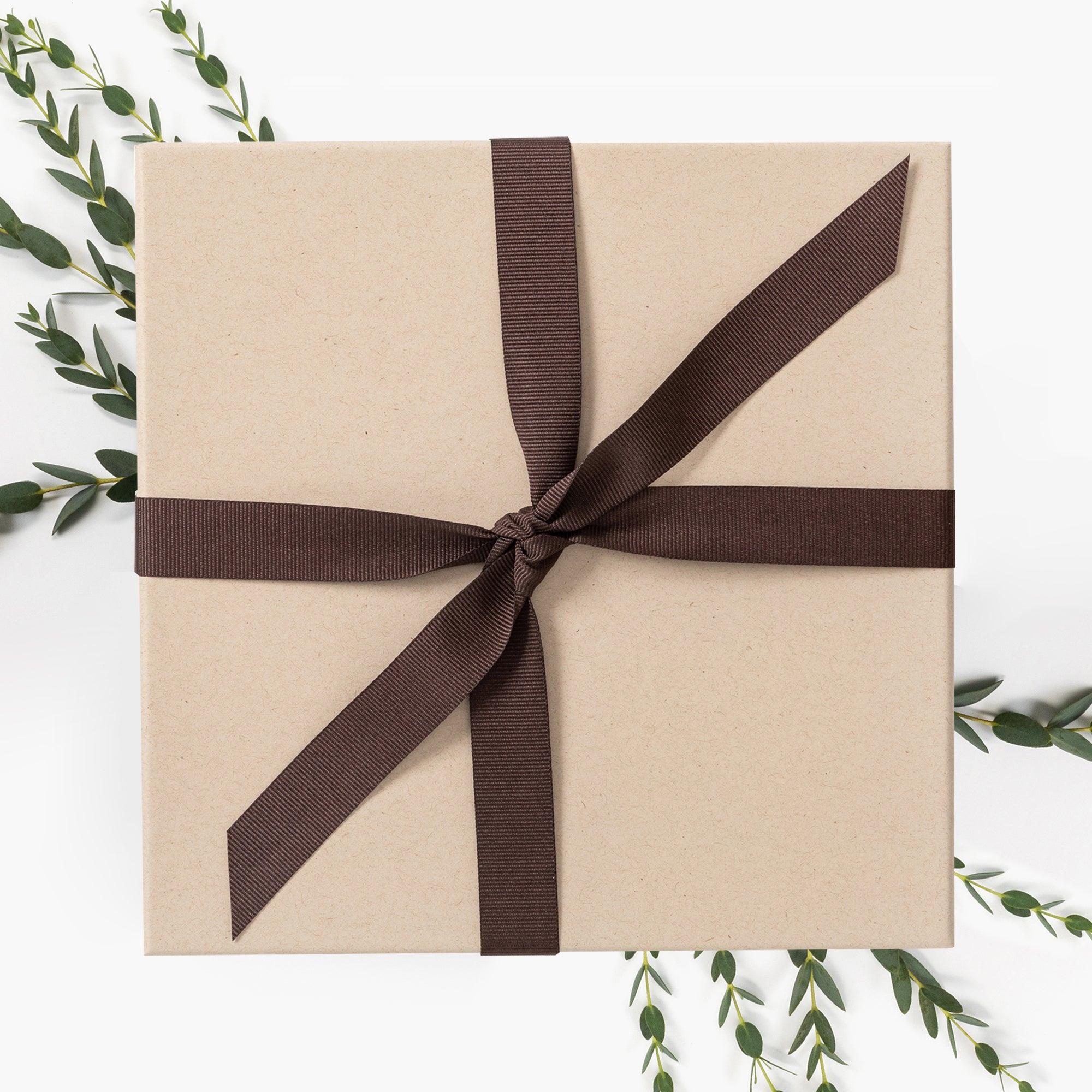 Kraft Gift Box with Chocolate Ribbon