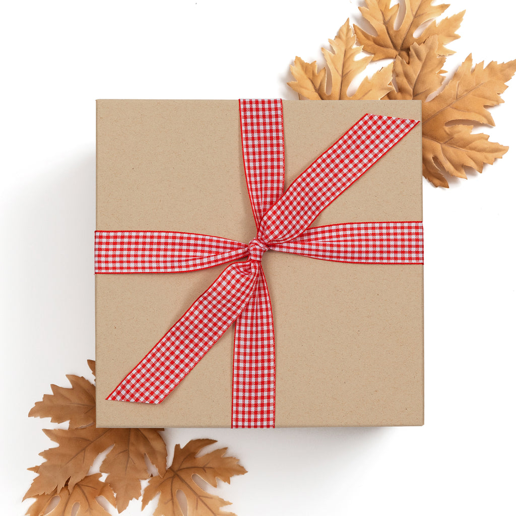 Apple Spice Kraft Checkered Gift Box