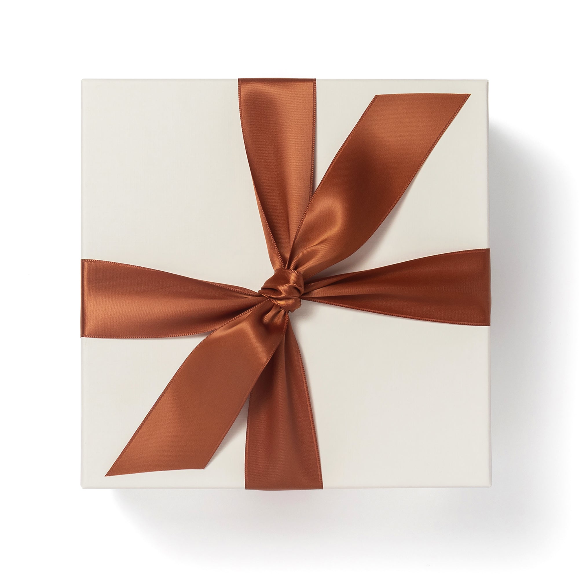 Ivory Gift Box with Copper Satin Ribbon