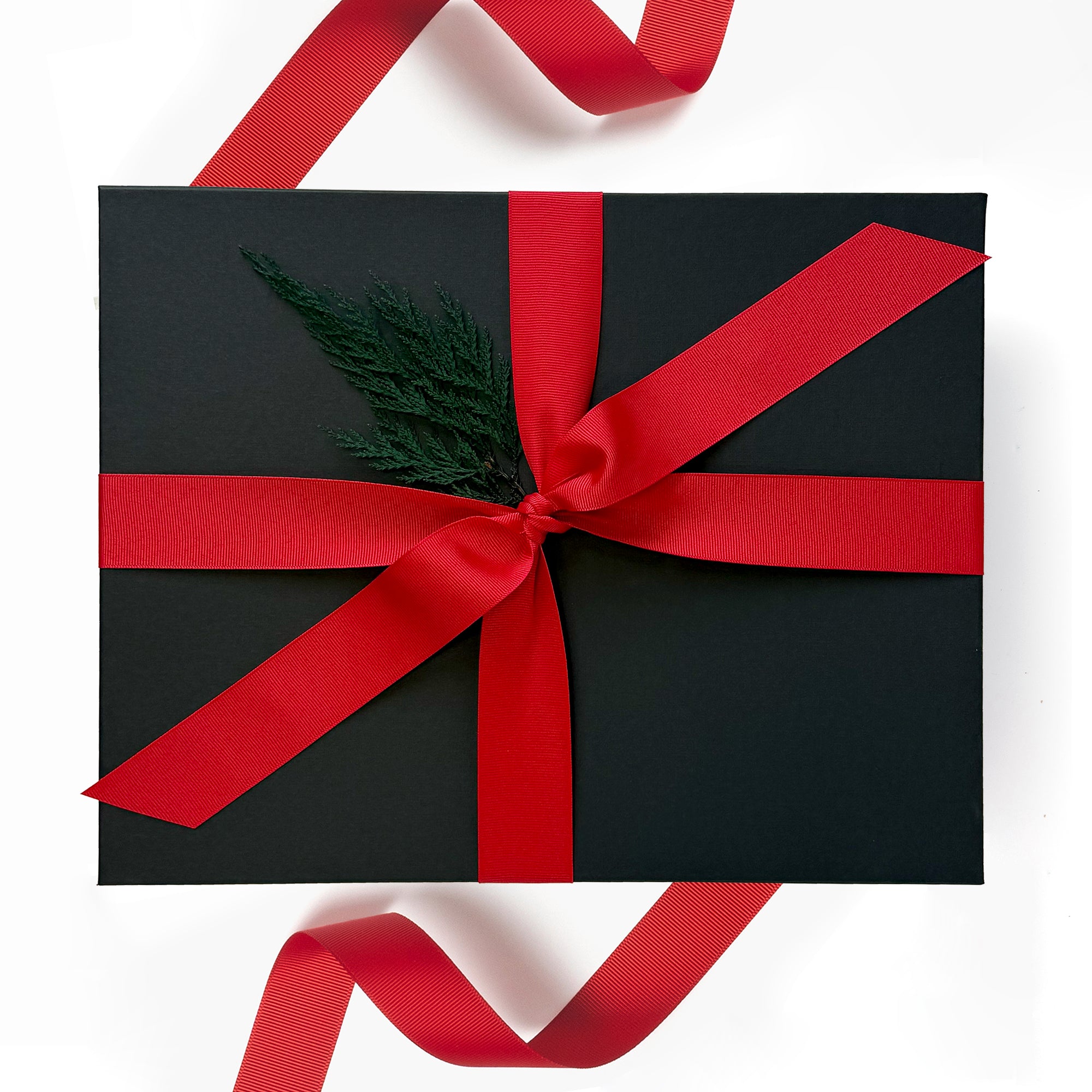 XL Deluxe Black Gift Box with Red Ribbon