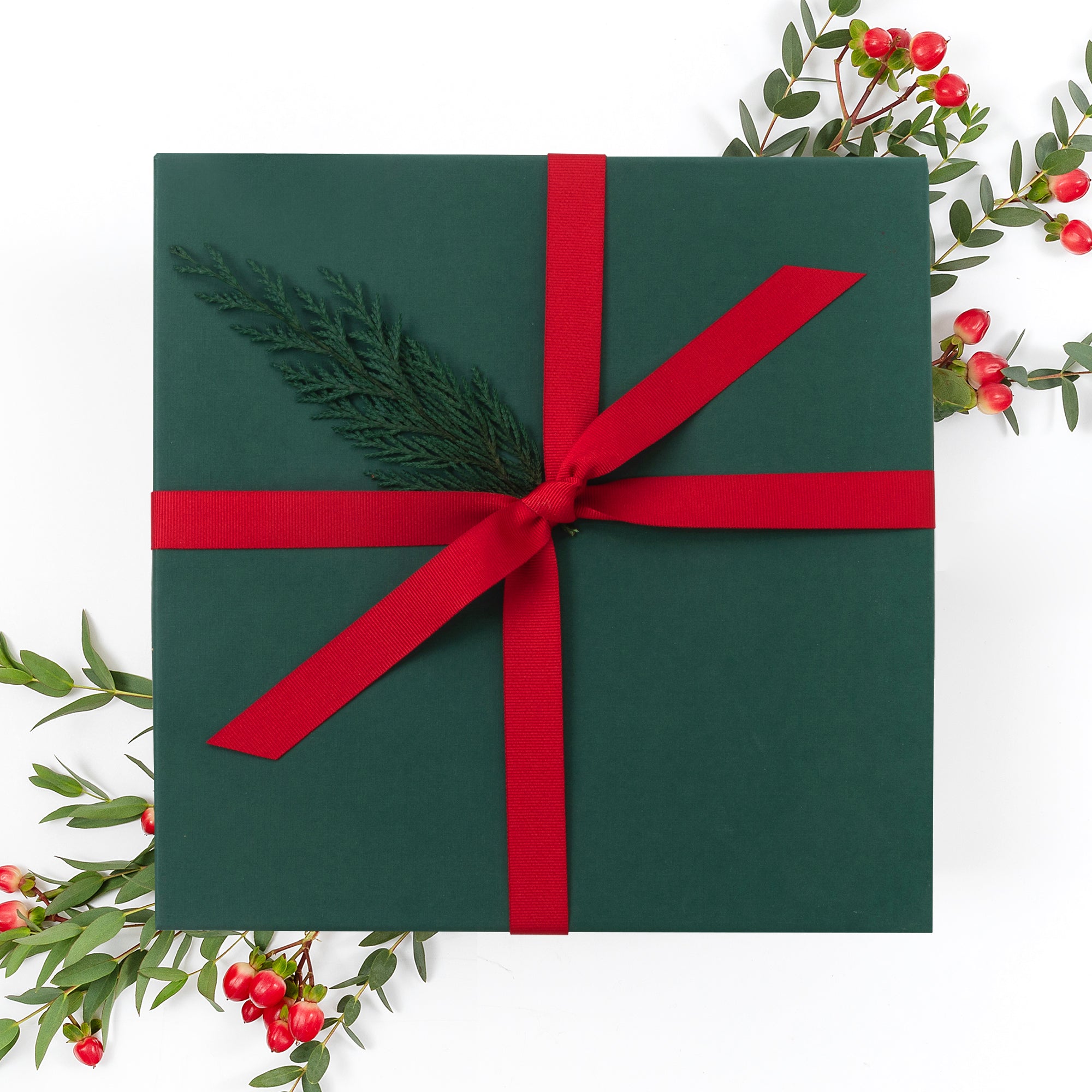 Festive Holiday Treats Red and Green Gift Box