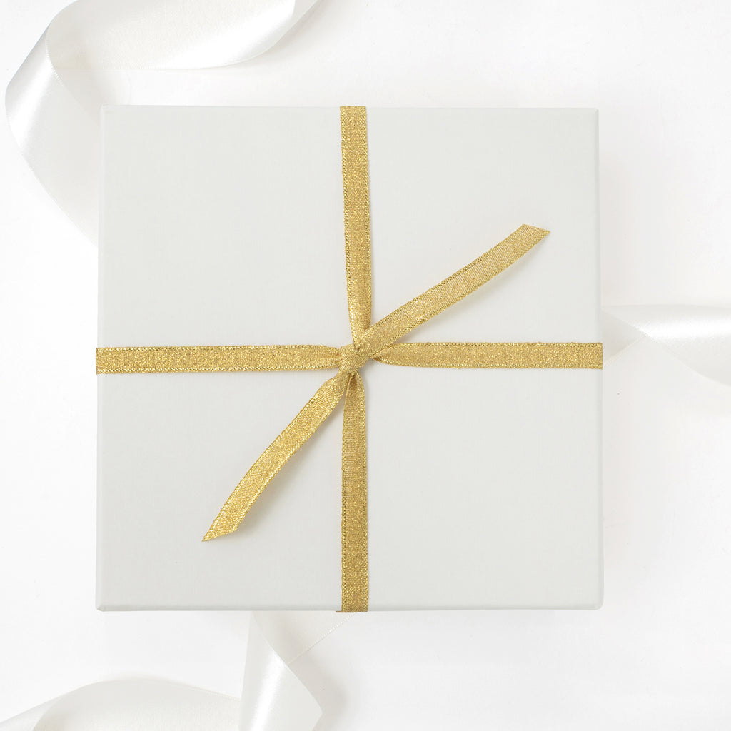 White and Gold Holiday Gift Box