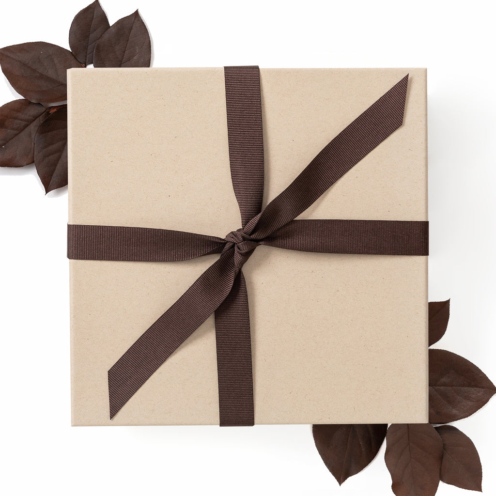 Kraft Gift Box with Brown Ribbon