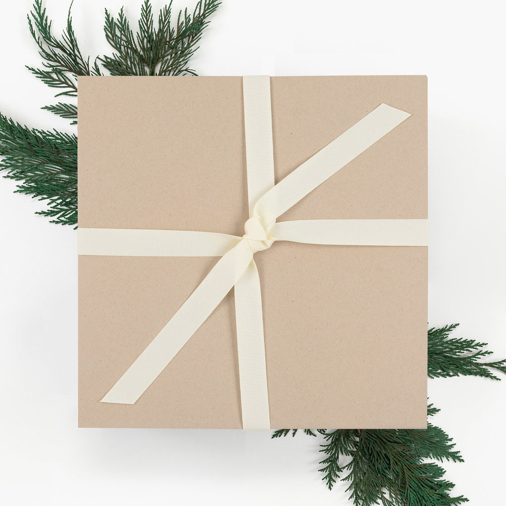 Kraft Gift Box with Ivory Ribbon