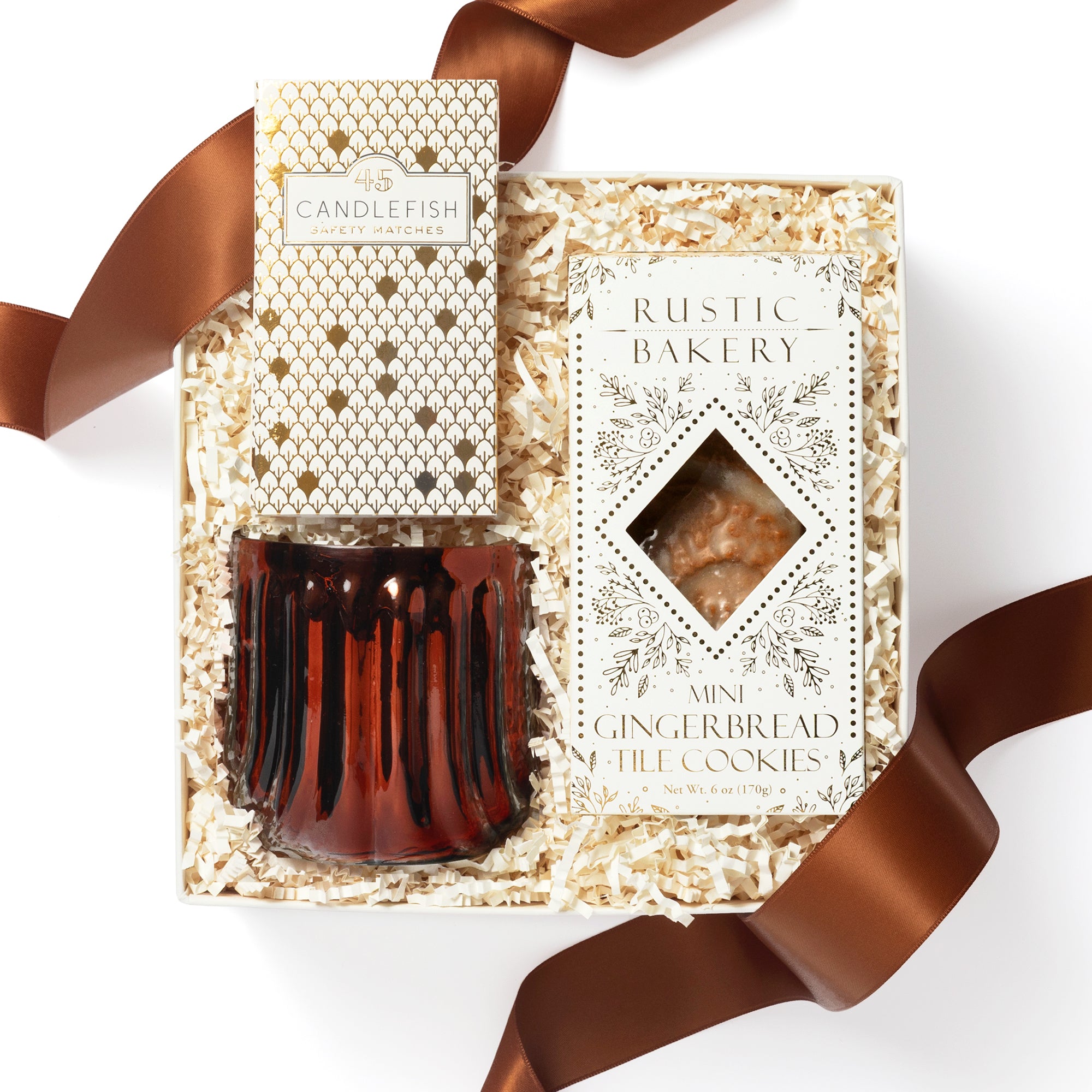 Candle and Sweets Gold Ivory Gift Box