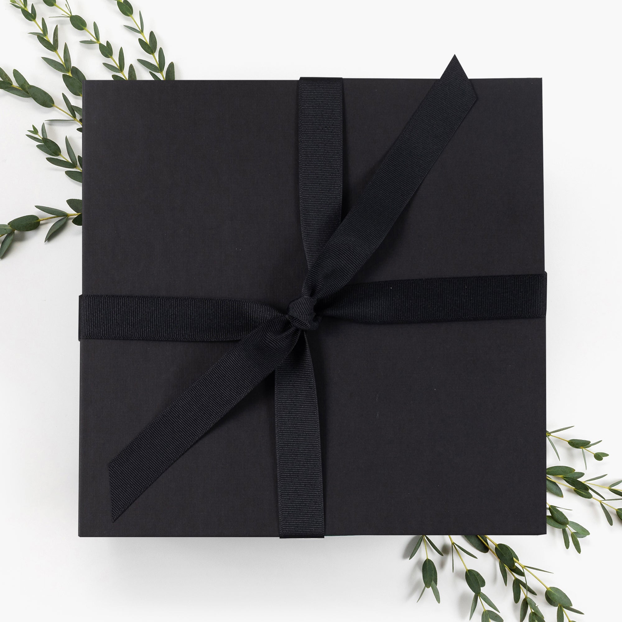 Black Rigid Gift Box with Black Ribbon