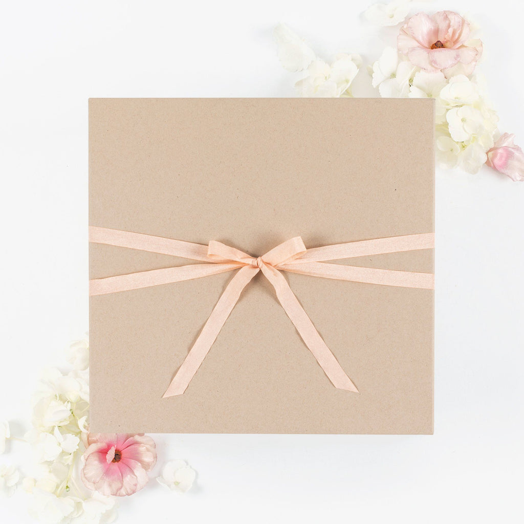 Kraft Gift Box Pink Bow