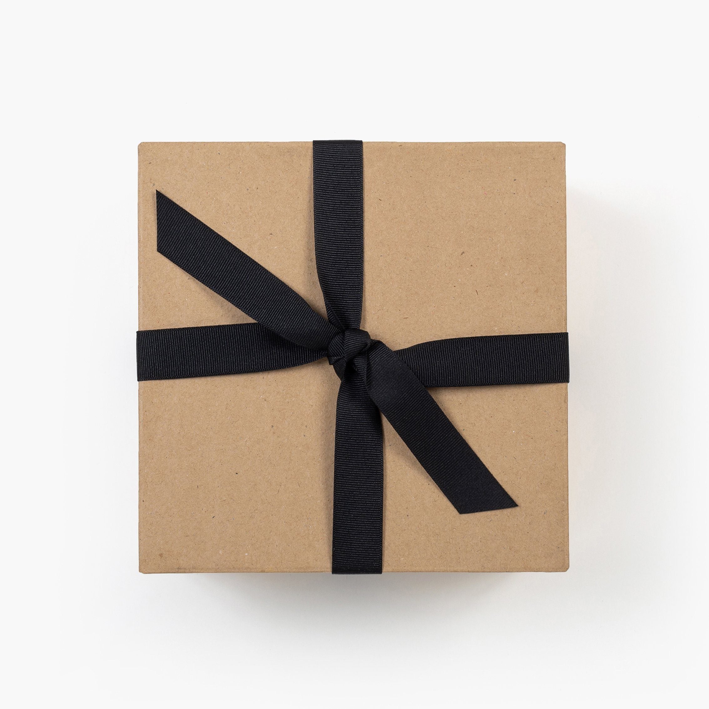 kraft gift box with ribbon
