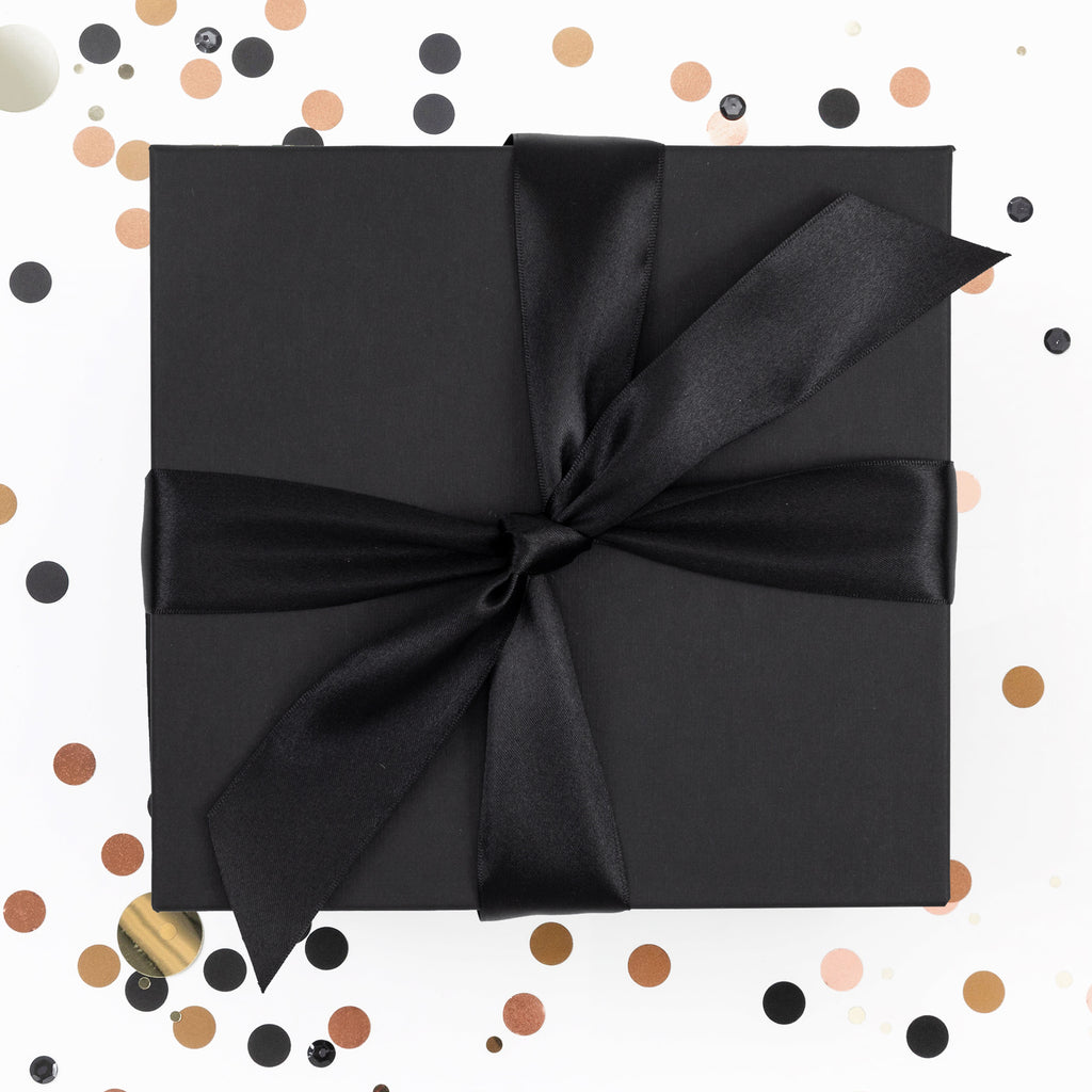 Black Champagne Gift Box Satin Ribbon