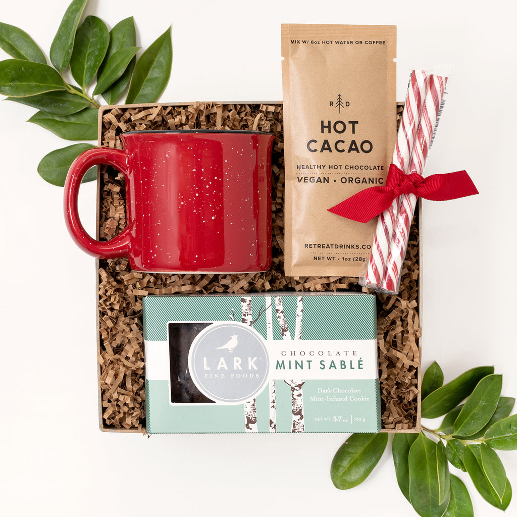 Red and Green Holiday Cocoa Mug Gift Box